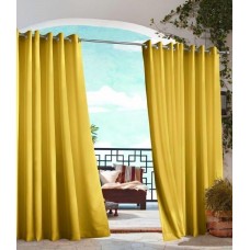 YELLOW 2-Piece Outdoor Thermal Blackout Grommet Patio Curtain Panels Set, Two (2) Panels 35" x 63" Each (K68)   